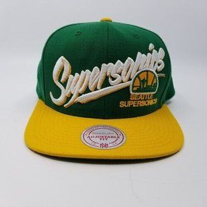 Seattle Supersonics NBA Mitchell & Ness Snapback Trucker Hat Cap Adjustable RARE